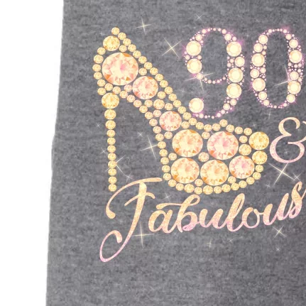 Fabulous & 90 Sparkly Heel 90th Birthday Doggie 3-End Fleece Hoodie