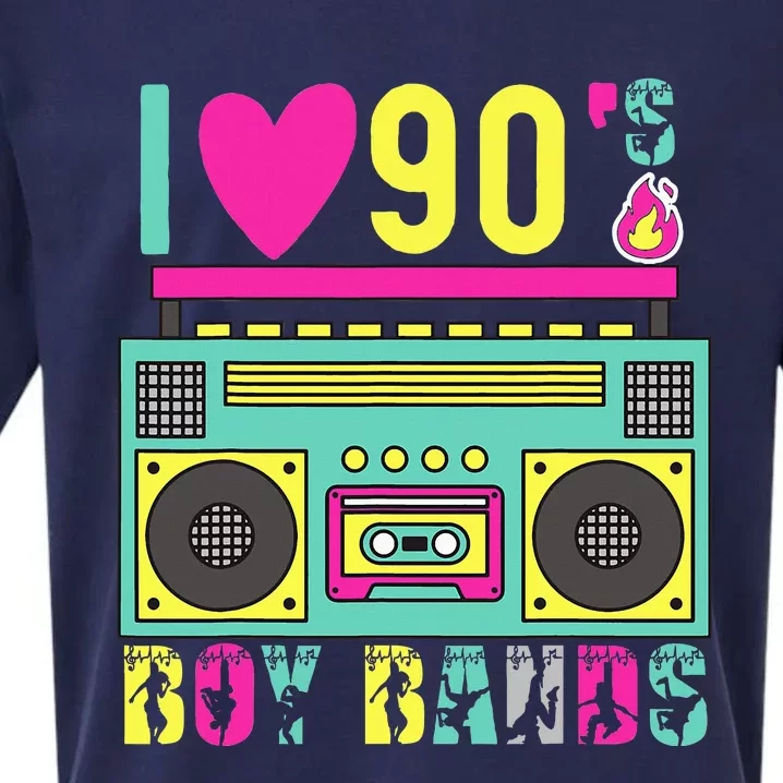 Funny 90s Theme Party Music Dance I Love 90s Boy Bands Sueded Cloud Jersey T-Shirt