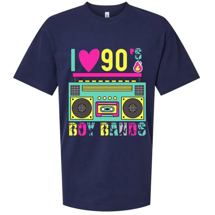 Funny 90s Theme Party Music Dance I Love 90s Boy Bands Sueded Cloud Jersey T-Shirt