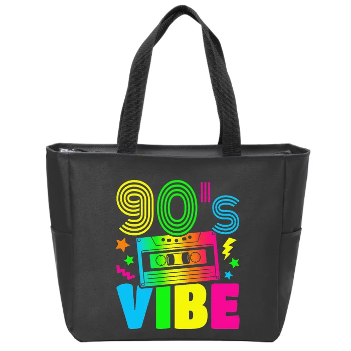 Funny 90s Vibe Retro 1990s 90s Styles Costume Party Outfit Zip Tote Bag