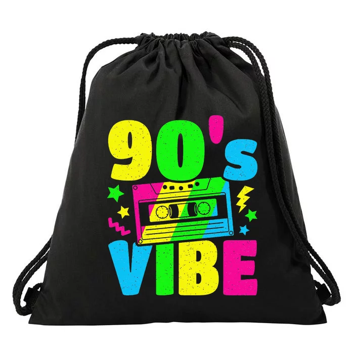 Funny 90s Vibe Retro Vintage 1990s 90s Styles Party Outfit Drawstring Bag