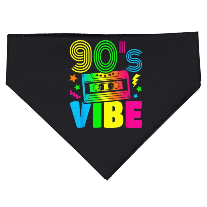 Funny 90s Vibe Retro 1990s 90s Styles Costume Party Outfit USA-Made Doggie Bandana