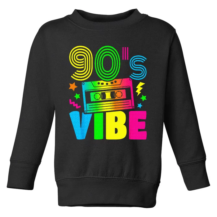 Funny 90s Vibe Retro 1990s 90s Styles Costume Party Outfit Toddler Sweatshirt