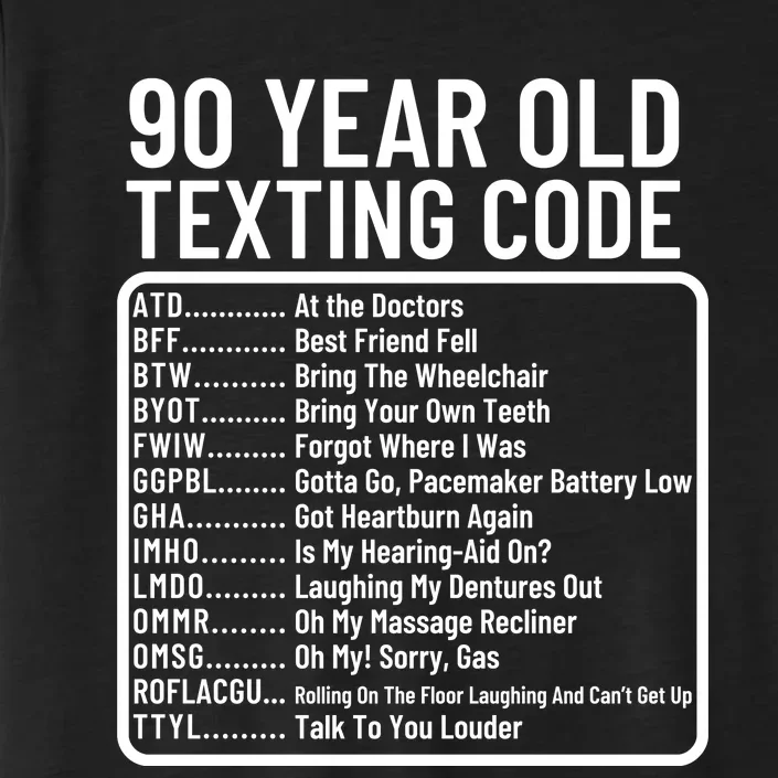 Funny 90 Year Old Texting Code Birthday ChromaSoft Performance T-Shirt