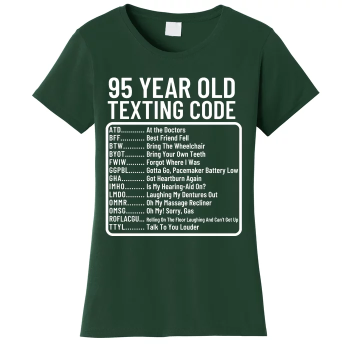 Funny 95 Year Old Texting Code Birthday Women's T-Shirt