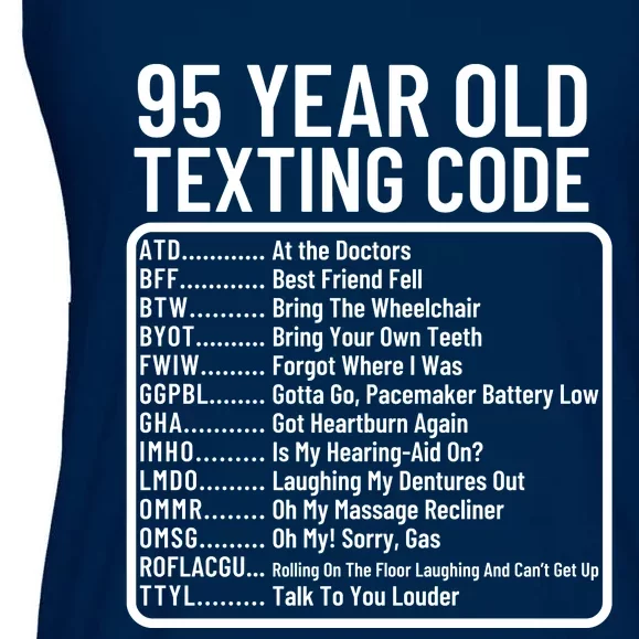 Funny 95 Year Old Texting Code Birthday Ladies Essential Flowy Tank