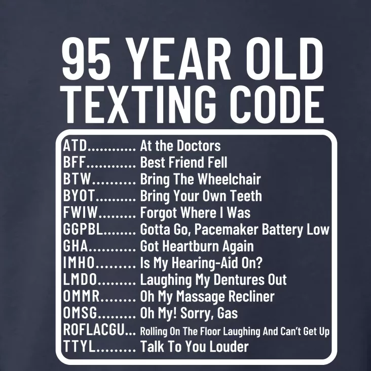 Funny 95 Year Old Texting Code Birthday Toddler Hoodie