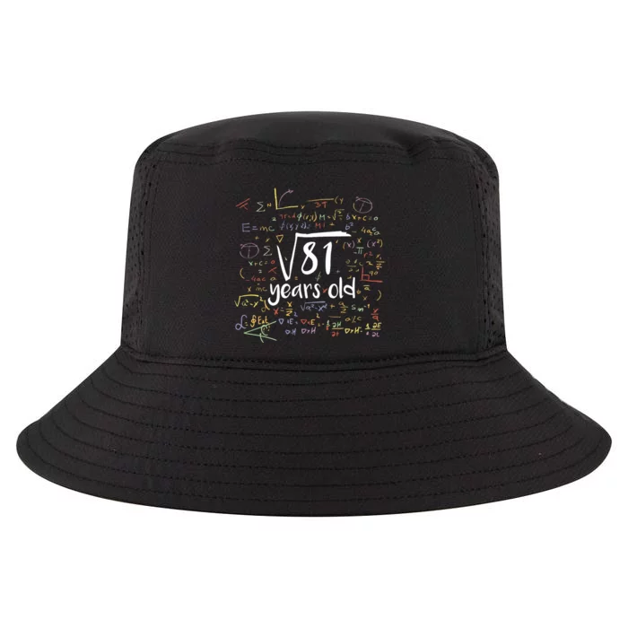 Funny 9 Year Old Birthday Square Root Of 81 Math Cool Comfort Performance Bucket Hat