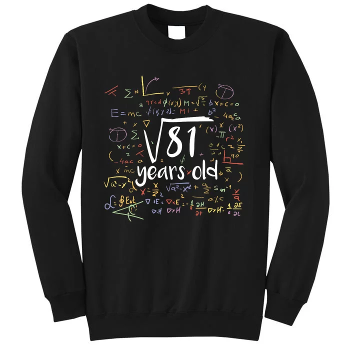 Funny 9 Year Old Birthday Square Root Of 81 Math Sweatshirt