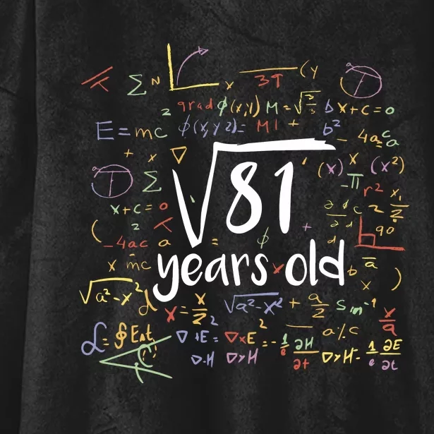 Funny 9 Year Old Birthday Square Root Of 81 Math Hooded Wearable Blanket