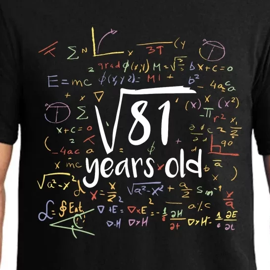 Funny 9 Year Old Birthday Square Root Of 81 Math Pajama Set