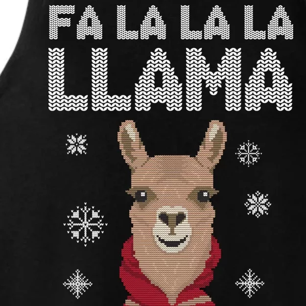 Fa La La La Llama Ugly Christmas Sweater Ladies Tri-Blend Wicking Tank