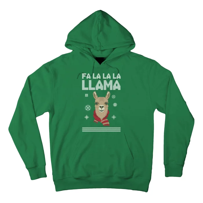 Fa La La La Llama Ugly Christmas Sweater Hoodie