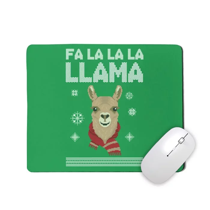 Fa La La La Llama Ugly Christmas Sweater Mousepad