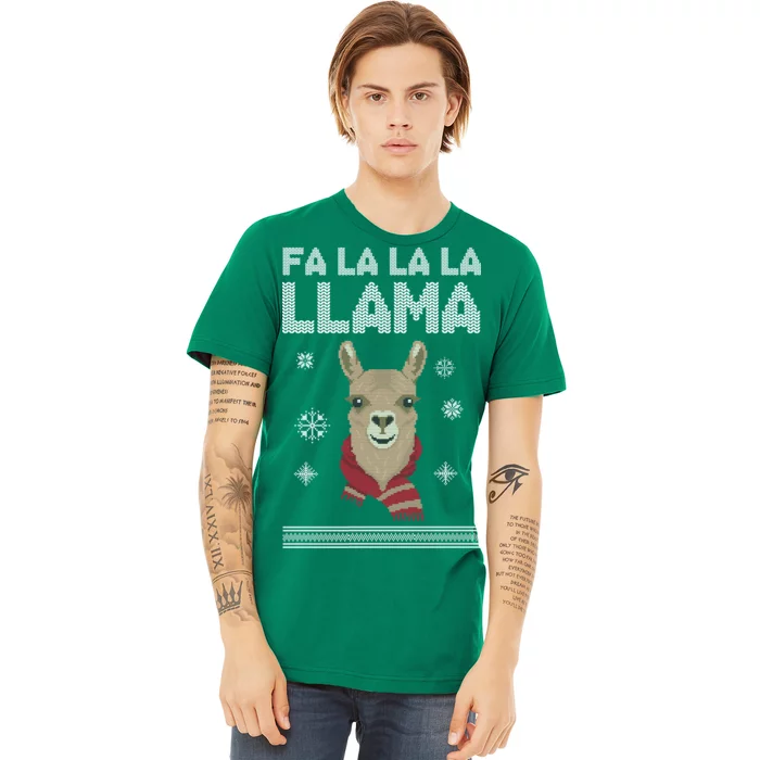 Fa La La La Llama Ugly Christmas Sweater Premium T-Shirt