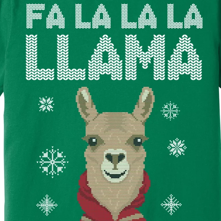 Fa La La La Llama Ugly Christmas Sweater Premium T-Shirt