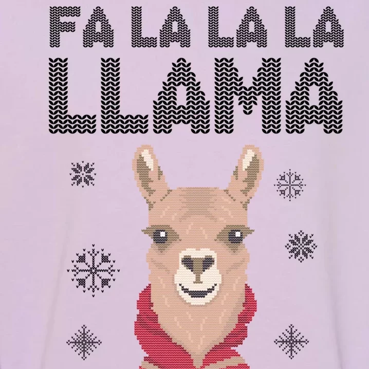 Fa La La La Llama Ugly Christmas Sweater Garment-Dyed Sweatshirt