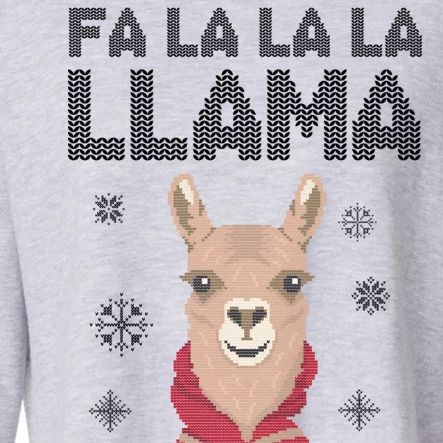 Fa La La La Llama Ugly Christmas Sweater Cropped Pullover Crew