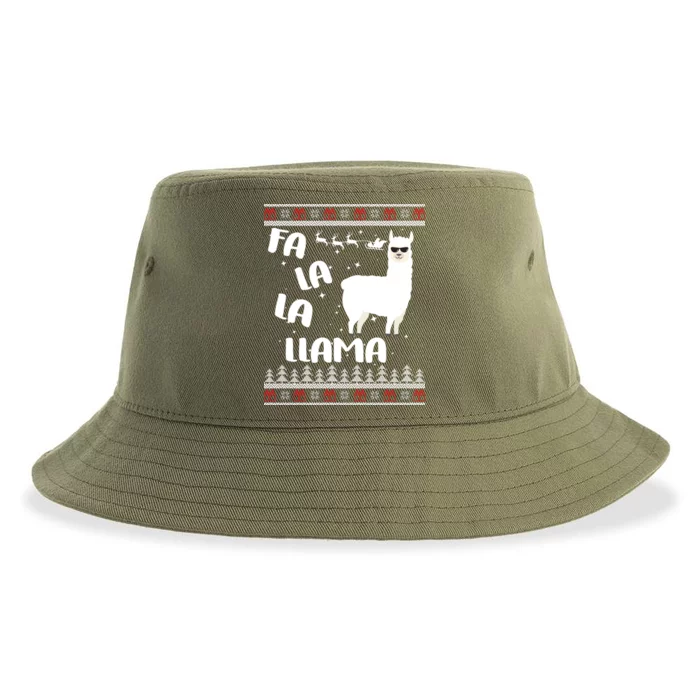 Fa La La Llama Ugly Christmas Sustainable Bucket Hat