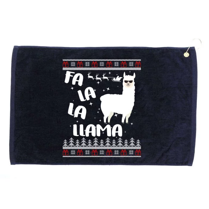 Fa La La Llama Ugly Christmas Grommeted Golf Towel