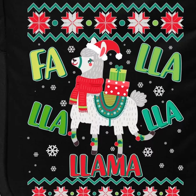 Fa Lla Lla Lla Llama Ugly Christmas Sweater Impact Tech Backpack