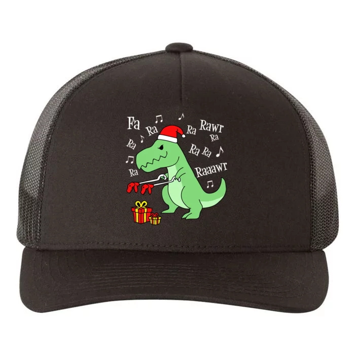 Fa Ra Ra Rawr Christmas T-Rex Presents Yupoong Adult 5-Panel Trucker Hat