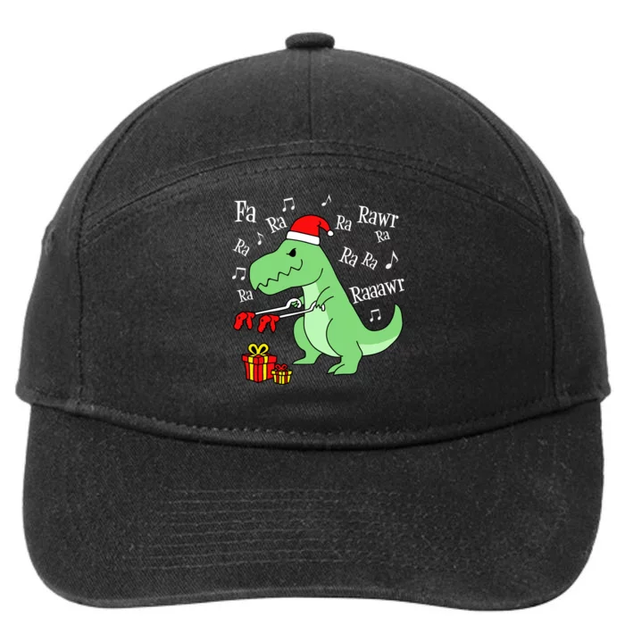 Fa Ra Ra Rawr Christmas T-Rex Presents 7-Panel Snapback Hat