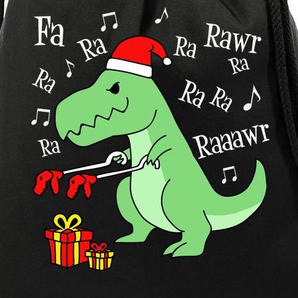 Fa Ra Ra Rawr Christmas T-Rex Presents Drawstring Bag
