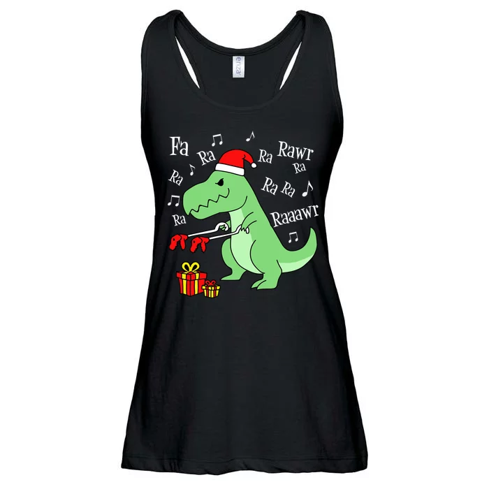 Fa Ra Ra Rawr Christmas T-Rex Presents Ladies Essential Flowy Tank