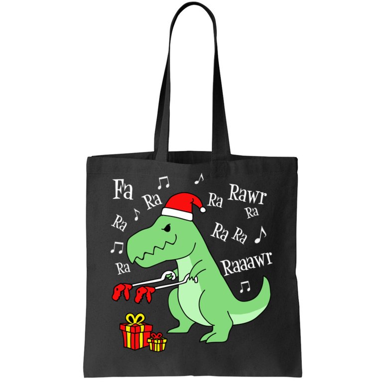 Fa Ra Ra Rawr Christmas T-Rex Presents Tote Bag