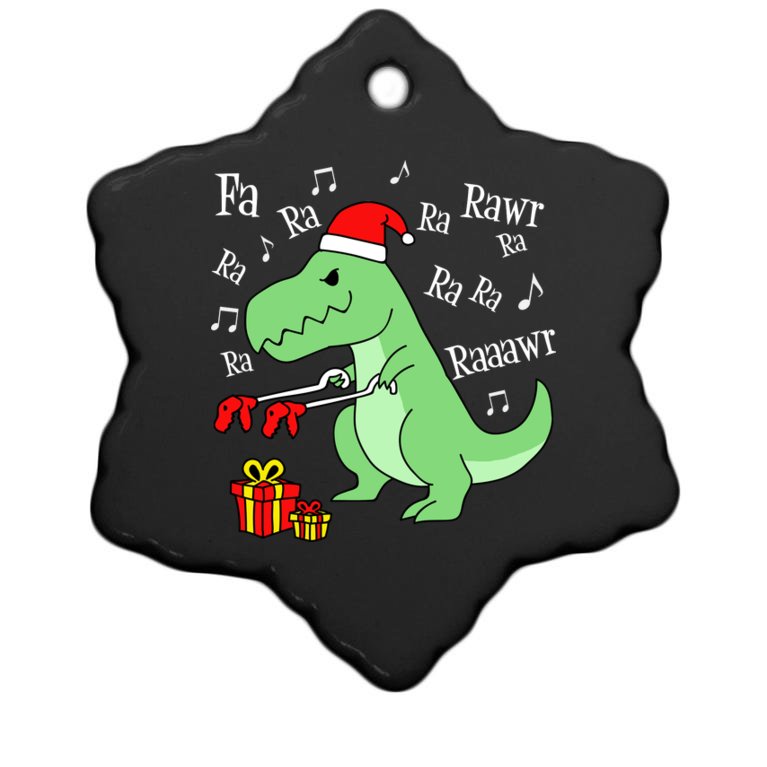 Fa Ra Ra Rawr Christmas T-Rex Presents Christmas Ornament