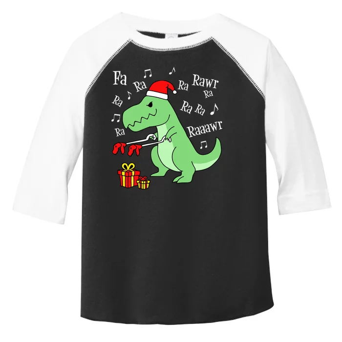 Fa Ra Ra Rawr Christmas T-Rex Presents Toddler Fine Jersey T-Shirt