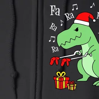 Fa Ra Ra Rawr Christmas T-Rex Presents Full Zip Hoodie