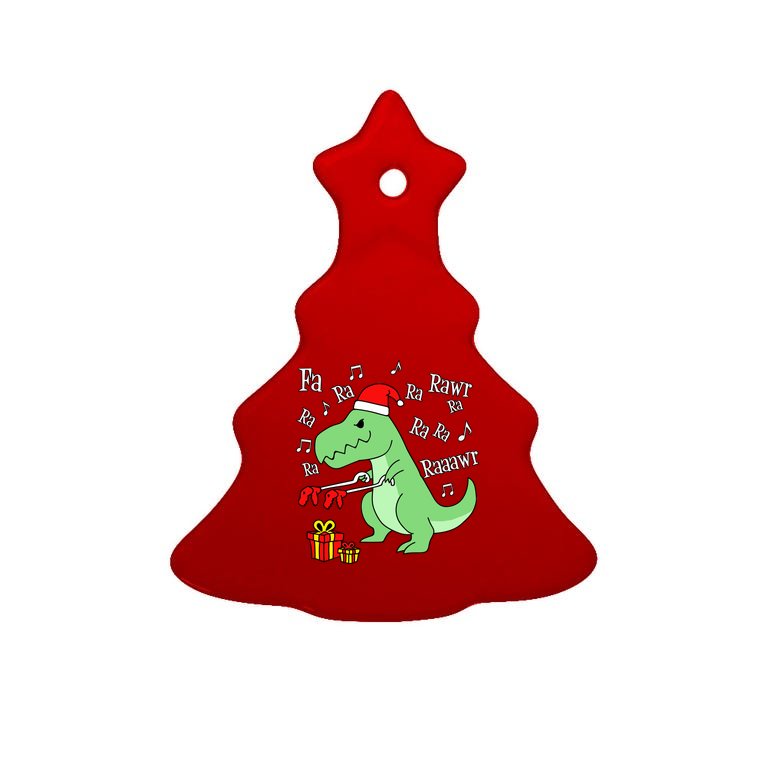Fa Ra Ra Rawr Christmas T-Rex Presents Tree Ornament