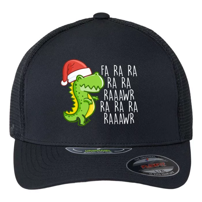 Fa Ra Ra Rawr Dinosaur Christmas Flexfit Unipanel Trucker Cap