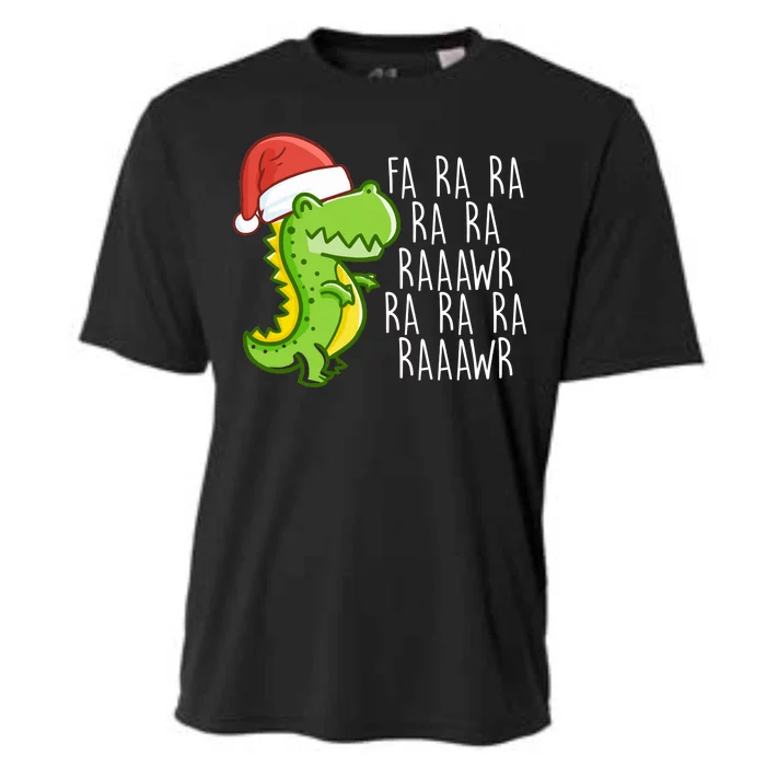 Fa Ra Ra Rawr Dinosaur Christmas Cooling Performance Crew T-Shirt