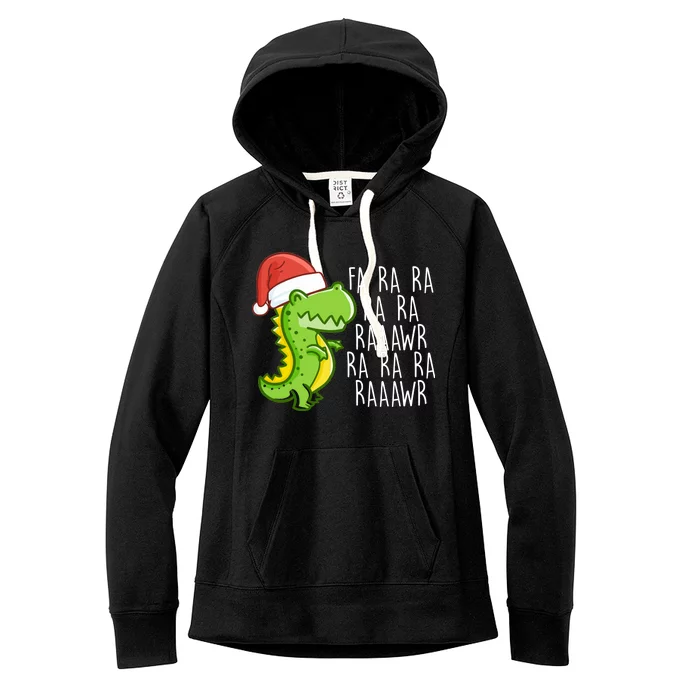 Fa Ra Ra Rawr Dinosaur Christmas Women's Fleece Hoodie