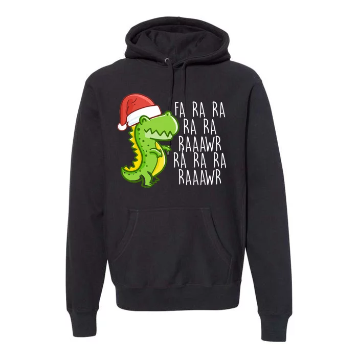 Fa Ra Ra Rawr Dinosaur Christmas Premium Hoodie