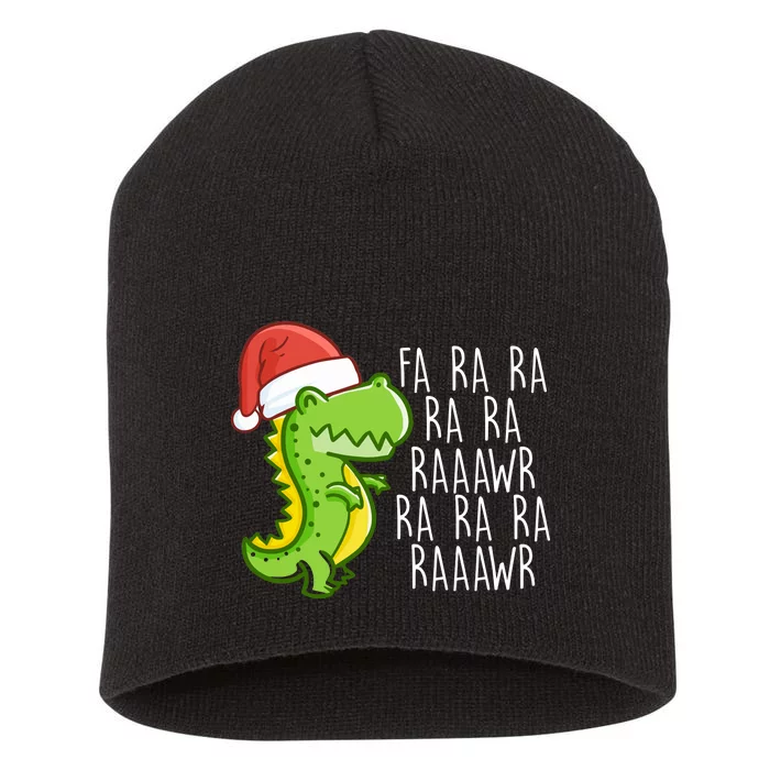 Fa Ra Ra Rawr Dinosaur Christmas Short Acrylic Beanie