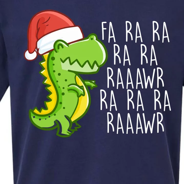 Fa Ra Ra Rawr Dinosaur Christmas Sueded Cloud Jersey T-Shirt