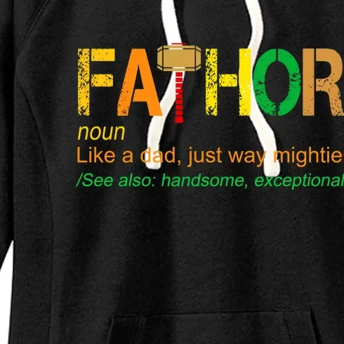 Fa-thor Like Dad Just Way Mightier Women's Fleece Hoodie