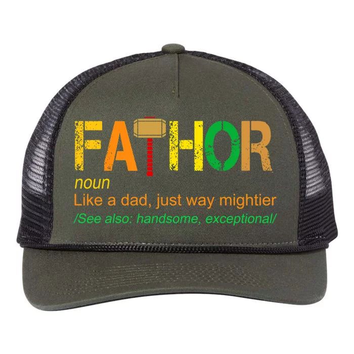 Fa-thor Like Dad Just Way Mightier Retro Rope Trucker Hat Cap