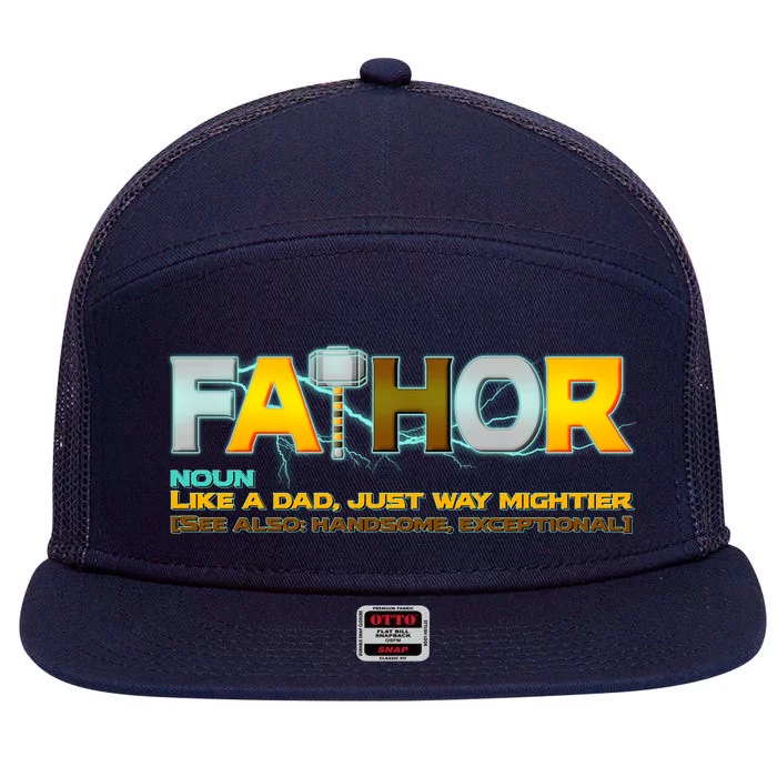 Fa-Thor Mighty Dad Lightning 7 Panel Mesh Trucker Snapback Hat