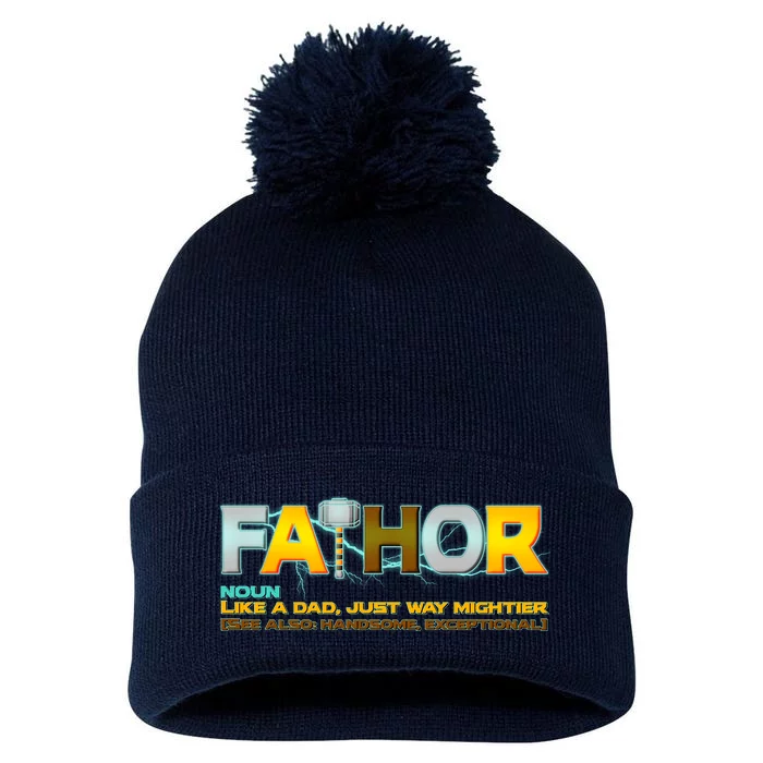 Fa-Thor Mighty Dad Lightning Pom Pom 12in Knit Beanie