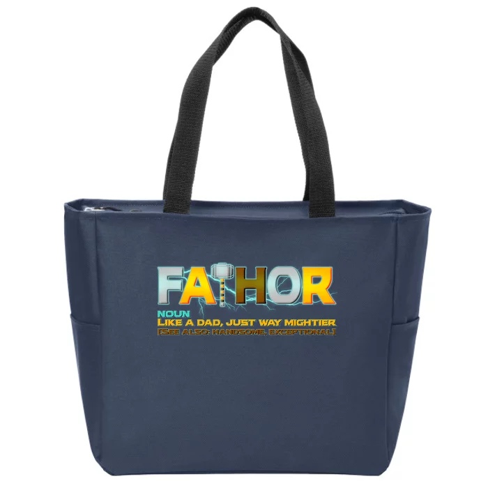 Fa-Thor Mighty Dad Lightning Zip Tote Bag