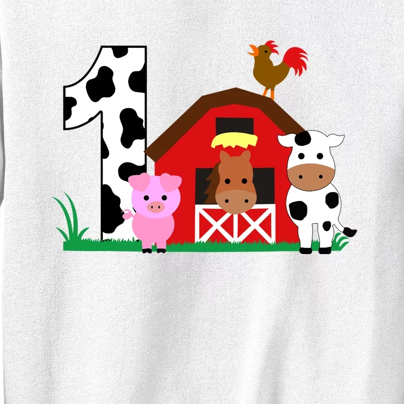 Farm Animals 1st Birthday 1 Year Old Birthday Party Sweatshirt