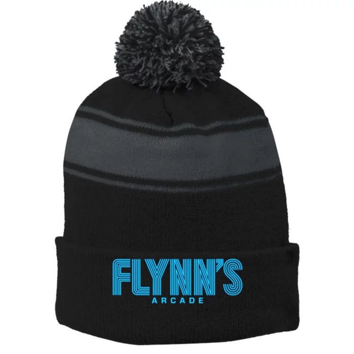 FlynnS Arcade 2 Stripe Pom Pom Beanie