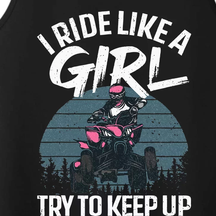 Funny ATV 4 Wheeler Design For Women Quad Riding Performance Tank