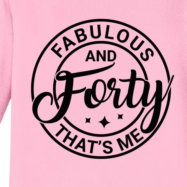 Fabulous And 40th Birthday Celebration Graphic Baby Long Sleeve Bodysuit