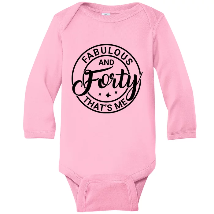 Fabulous And 40th Birthday Celebration Graphic Baby Long Sleeve Bodysuit